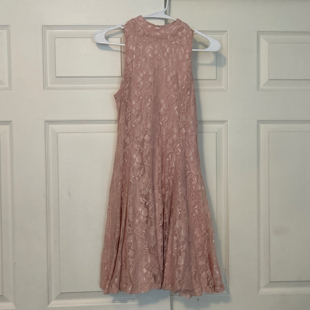 Seventeen Light Pink Floral Lace Short Dress Small